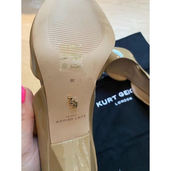 Kurt Geiger BNWOT "Bond" nude d'orsay pump women sz 39 NEW patent leather - Picture 6 of 8